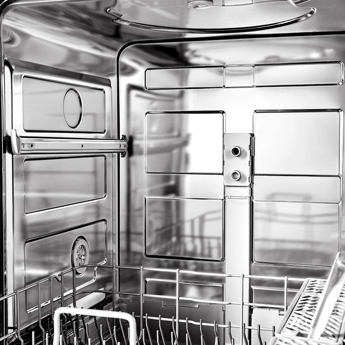 Midea 24\" Front-Control Dishwasher with Interior Light - MDF24P2BST