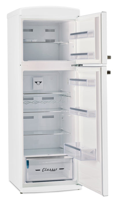 Unique Classic Retro 24\" 11 Cu Ft. Top Freezer Refrigerator – Marshmallow White - UNQ-310L W TM