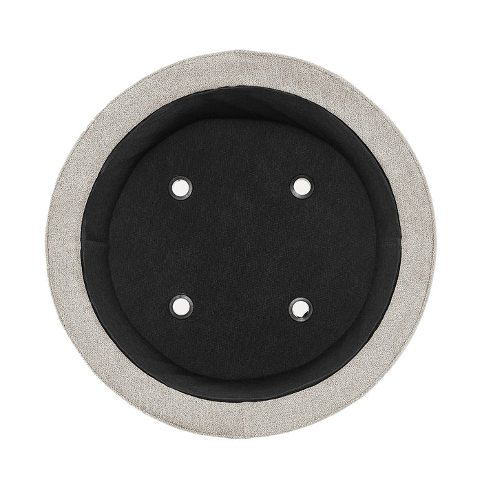 Winnipeg 17.5\" Round Fabric Storage Ottoman - Grey