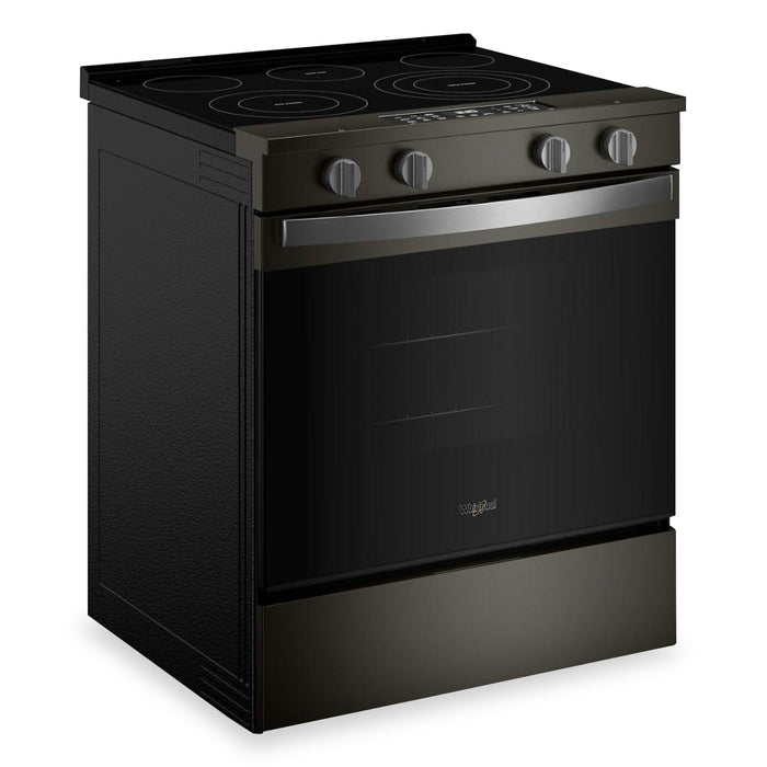 Whirlpool 30\" 5.3 Cu. Ft. Electric Range with Air Cooking – Black on Stainless - YWSES5030SV