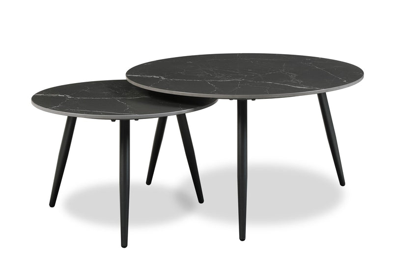 Delancey 31.5\" Modern 3-Pack Coffee + 2 End Tables - Black