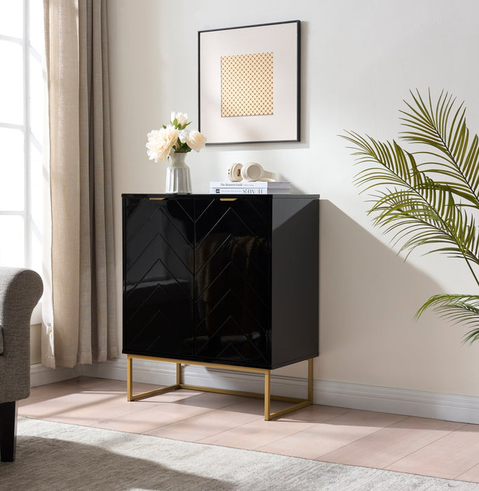Lottie 28.5\" 2-Door Accent Cabinet - Glossy Black