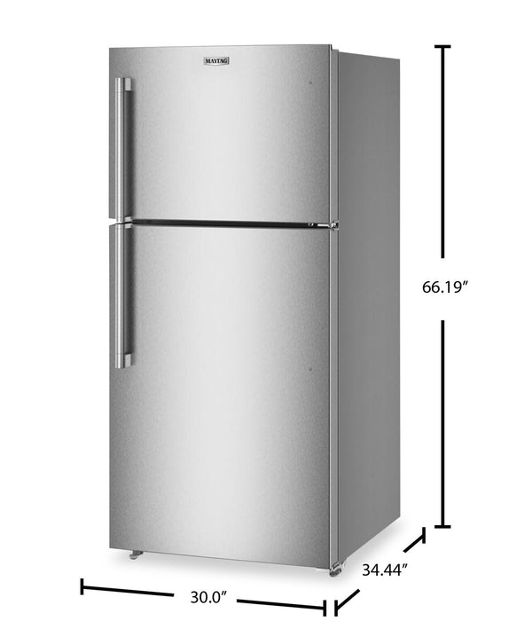 Maytag 30\" 19 Cu. Ft. Top-Freezer Refrigerator – Fingerprint Resistant Stainless Steel - MRTX5119SZ