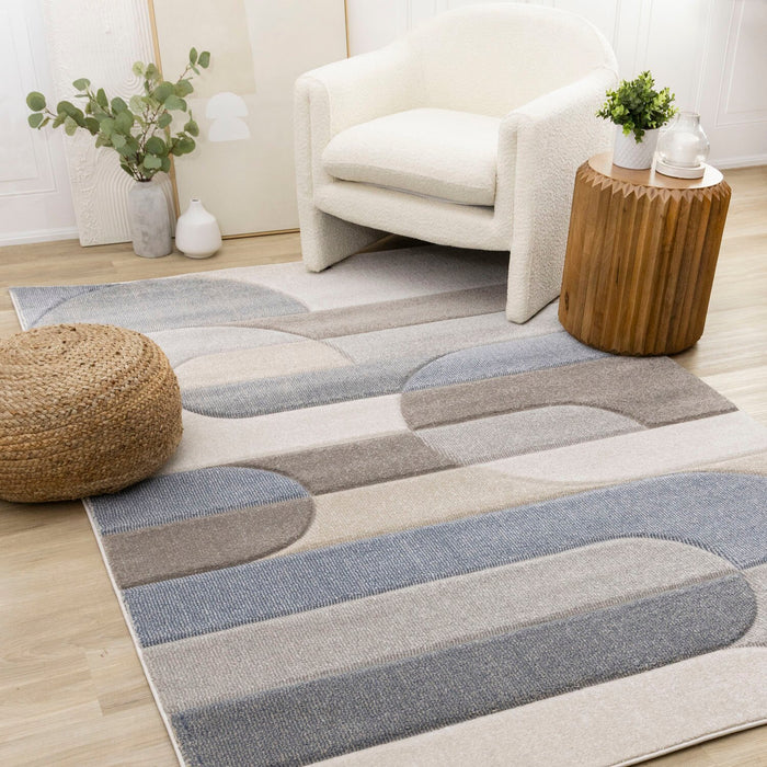 Farrah Blue Grey Area Rug - 5'3\" x 7'7\"