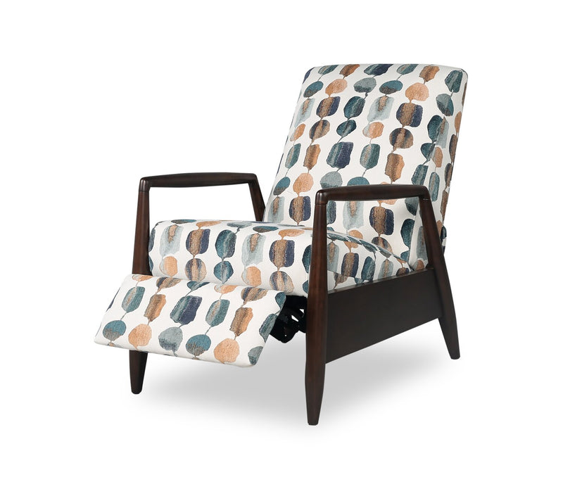 Raven 28.5\" Chenille Fabric Pushback Reclining Accent Chair - Teal Multicolour