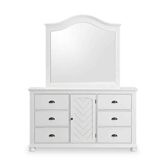 Ella Bedroom 6-Drawer & Cabinet Dresser, 63\"W x 36\"H - White