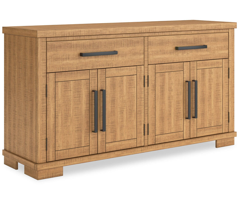 Archer Dining Server, 66\"W, 2 Drawers & 4 Doors with Adjustable Shelves - Light Brown