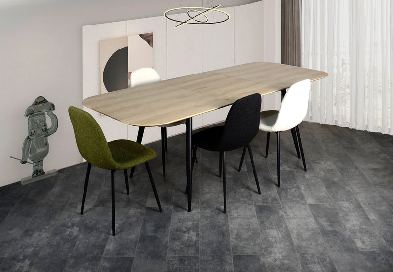 Joss Dining Table with 65-83\"W Butterfly Extension, Metal - Natural