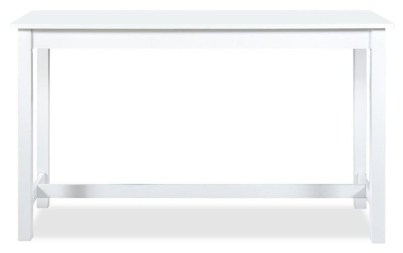 Noah 60” Modern Dinette with 3 Counter-Height Stools and USB Ports - White