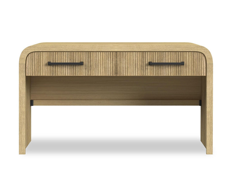 Scott Living Lenore 59” Modern Sofa Table with Storage - Natural