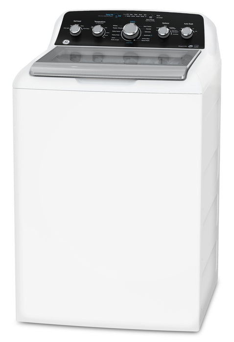 GE 4.9 Cu. Ft. Top Load Washer and 7.2 Cu. Ft. Gas Dryer with SaniFresh