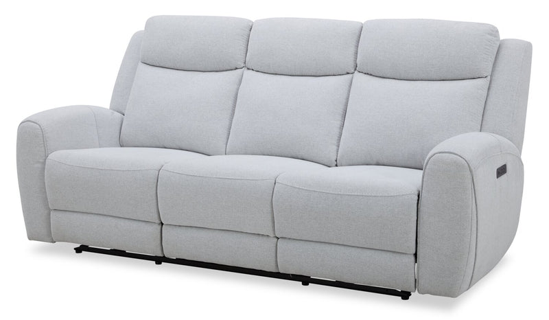 Reign 87\" Fabric Power Reclining Sofa with USB Ports - Bronco Stone Grey