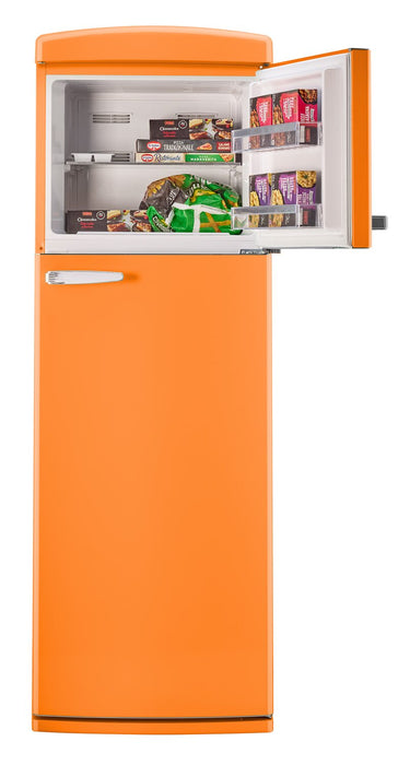 Unique Classic Retro 24\" 11 Cu Ft. Top Freezer Refrigerator – Creamsicle Orange - UNQ-310L O TM