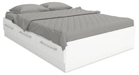 Riley Mates Bed with 3-Drawer Storage for Kids, Made in Canada, White - Full Size 