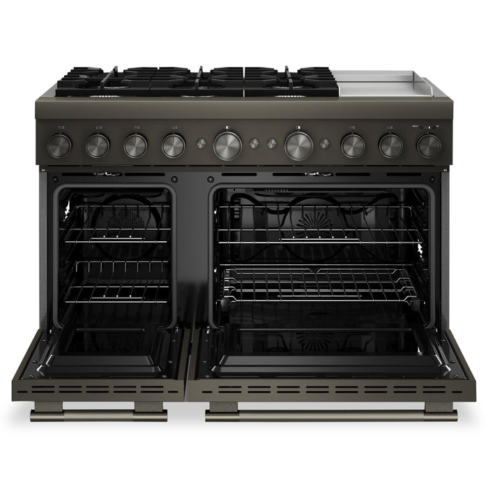 KitchenAid 6.3 Cu. Ft. 6 Burner Dual Fuel Range with Griddle – Black Ore - KFDD948SBE