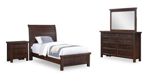 Sonoma 6pc Bedroom Set with Bed, Dresser, Mirror & Nightstand, Mango Brown - Twin Size