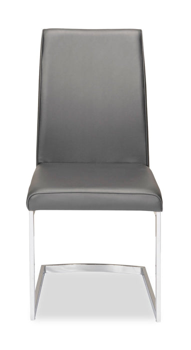 Naya 5pc Dining Package with 63-78.75\"W Extension Table & 4 Chairs - Faux White Marble & Grey