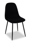 ["Joss Dining Chair with Polyester Fabric, Metal - Black"]