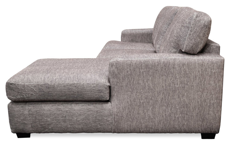 Made in Canada Luxe 2-Piece Right-Facing Fabric Sectional with Removable Cushions - Zaftig Dove Grey