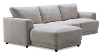 Voyage Modular 3-Piece Left-Facing Fabric Sectional with Removable Back Cushions – Taupe 