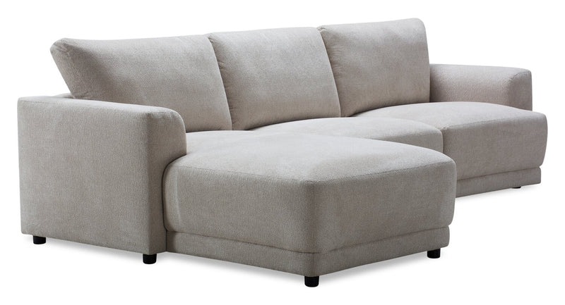 Voyage Modular 3-Piece Left-Facing Fabric Sectional with Removable Back Cushions – Taupe