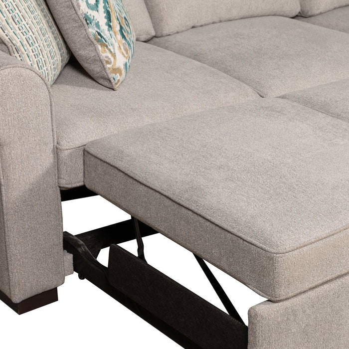 Scott Living Haven 3-Piece Chenille Fabric Sleeper Sectional - Grey