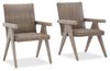 ["Muskoka Outdoor Patio Set of 2 Chairs - Resin Wicker, UV & Weather Resistant - Beige"]