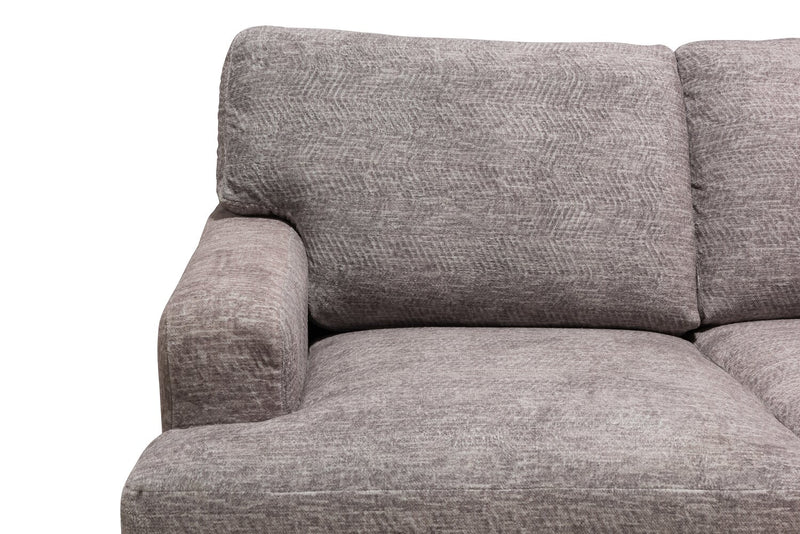 Made in Canada Luxe 3-Piece Left-Facing Fabric Sectional with Removable Cushions - Zaftig Dove Grey