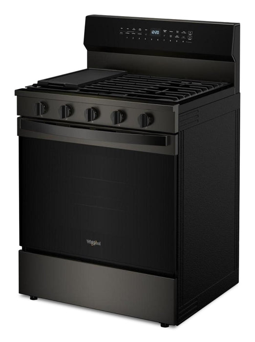 Whirlpool 5 Cu. Ft. Smart Gas Range with Air Fry and Self-Clean - Black Stainless Steel - WFGS7530RV