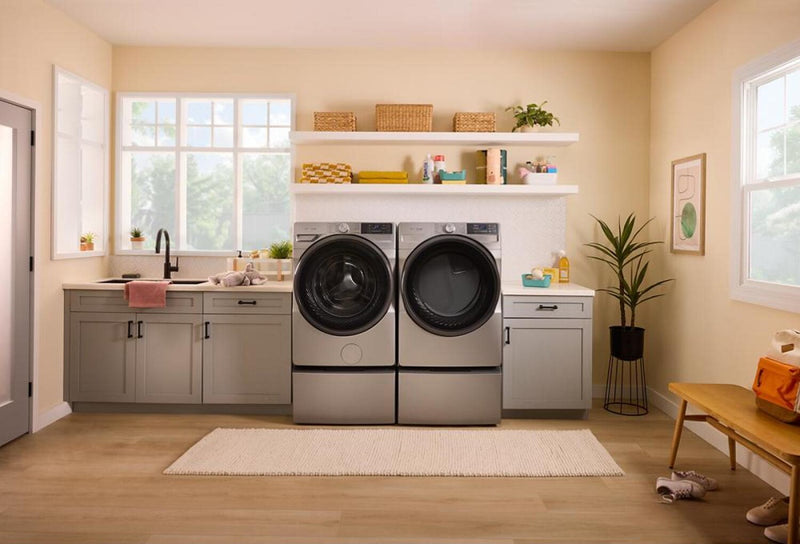 Whirlpool 5.2 Cu. Ft. Smart Front-Load Washer and 7.4 Cu. Ft. Gas Dryer - Radiant Silver
