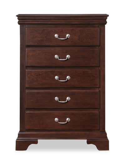 Marco Bedroom Chest of Drawers, 5-Drawer, 32"W x 48"H - Cherry Brown | Commode verticale Marco de 32 po (l) x 48 po (H) à 5 tiroirs pour la chambre à coucher - brun cerisier