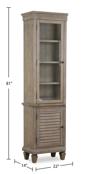 Baron 22” Rustic Pine Pier with Storage and Cable Management - Dovetail Grey