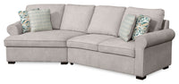 Scott Living Haven 2-Piece Left-Facing Chenille Fabric Cuddler Sectional - Grey 