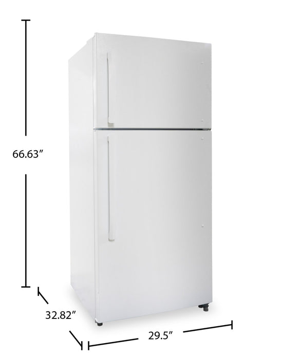 Danby 29.5” 18.1 Cu. Ft. Top Mount Refrigerator – White - DFF180E1WDB