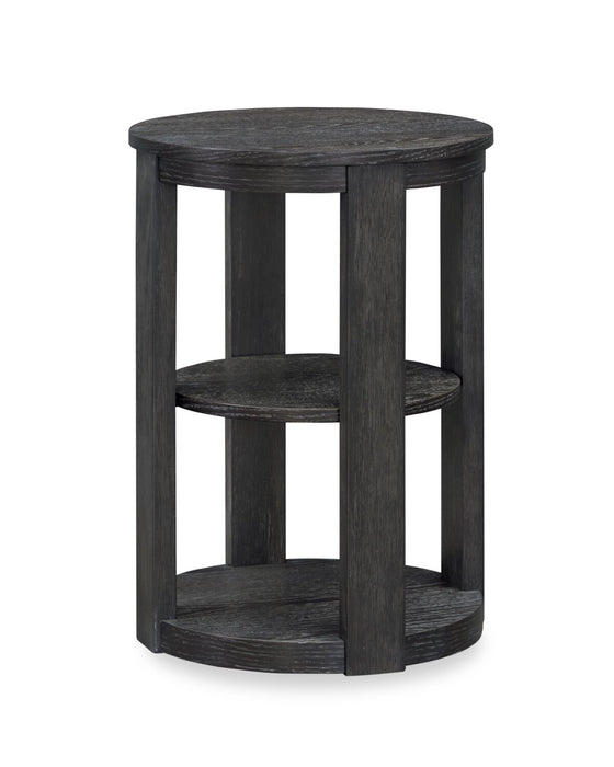 Declan 18\" Modern Round End Table with Shelf - Black