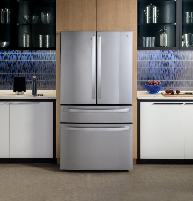 GE 36” 28.7 Cu. Ft. French-Door Refrigerator - Fingerprint Resistant Stainless Steel - PGE29BYTFS