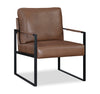 Nico 24.75\" Faux Leather Accent Chair with Metal Legs - Brown 