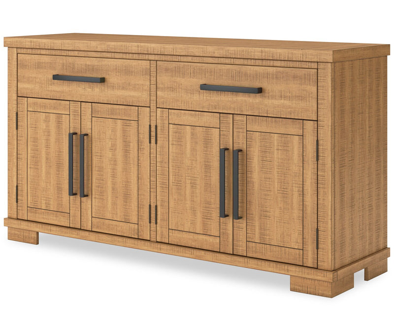 Archer Dining Server, 66\"W, 2 Drawers & 4 Doors with Adjustable Shelves - Light Brown