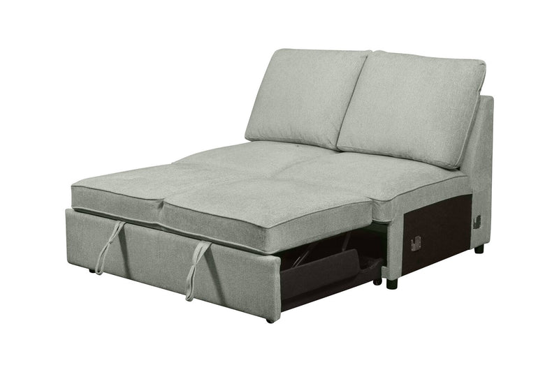 Scott Living Haven 3-Piece Right-Facing Chenille Fabric Cuddler Sleeper Sectional - Seafoam Blue