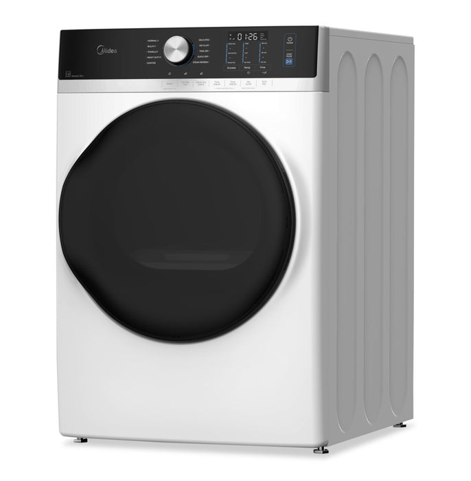 Midea 8.0 Cu. Ft. Tumble Dryer with Steam Care – White - MLHE52S7AWW