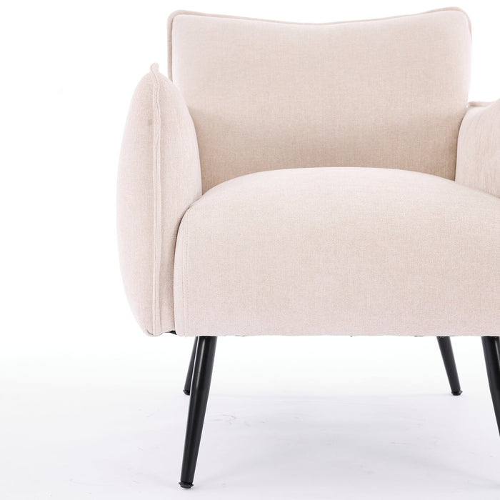 Arlo 29.5\" Linen-Look Fabric Accent Chair – Taupe