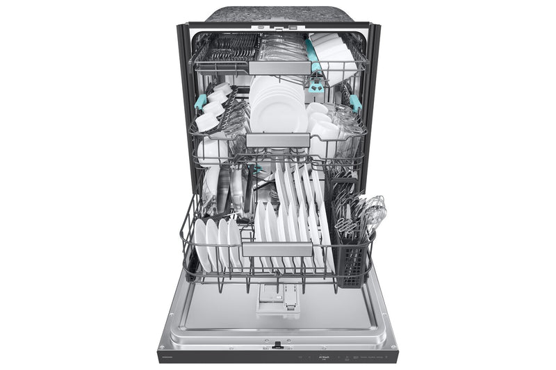 Samsung 24\" 38 dBA Top-Control Dishwasher with AI Wash and Third Rack - Stainless Steel - DW90F89T0USRAA