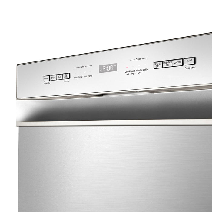 Midea 24\" Front-Control Dishwasher with Interior Light - MDF24P2BST