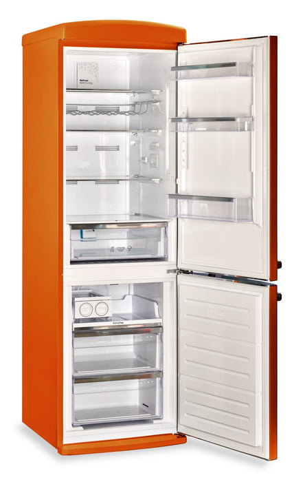 Classic Retro by Unique 24\" 12 Cu. Ft. Bottom-Freezer Refrigerator - Creamsicle Orange - UGP-340L O AC