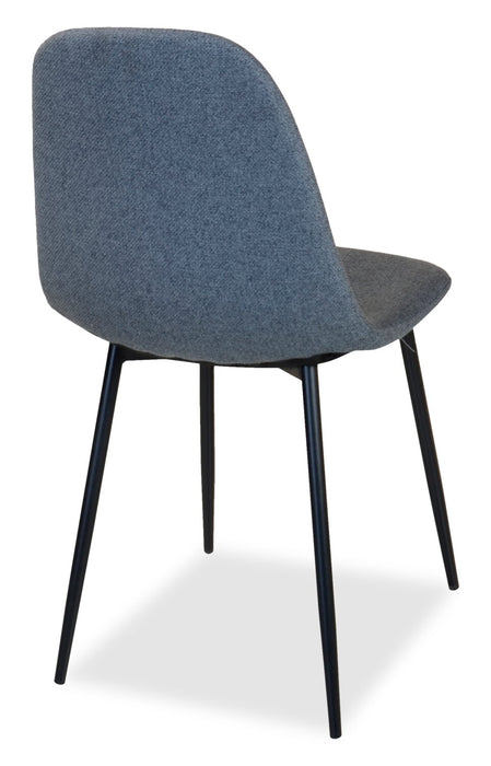 Jax Dining Chair with Polyester Fabric, Metal - Charcoal