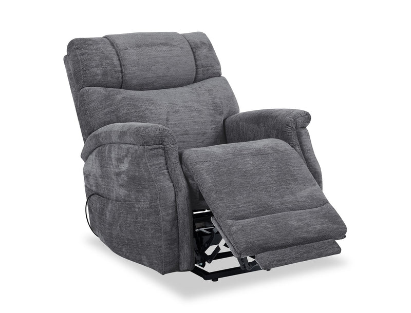 Claire 34\" Chenille Fabric Power Lift Reclining Chair - Granite Grey