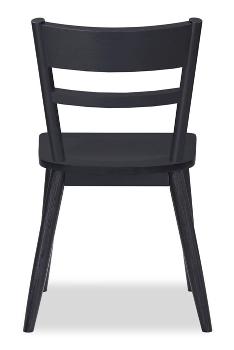 Remi Dining Chair with Curved Ladder-Back - Black