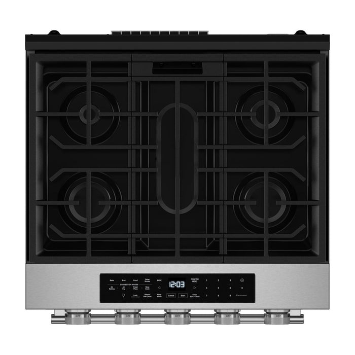 KitchenAid 30\" 5.0 Cu. Ft. Smart Slide-in Gas Range with Convection Modes - Fingerprint Resistant Stainless Steel - KSGS330SPS