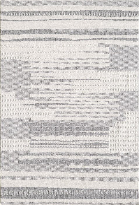 Rhodes Checkered Grey Area Rug - 7'11\" x 10'10\"