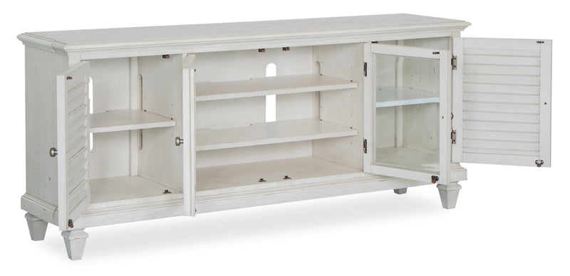 Baron 72” Rustic Pine TV Stand with Storage and Cable Management for TVs up to 80” - Alabaster